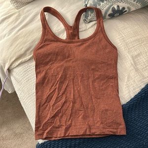 Lululemon ebb to street tank top heathered red size 2